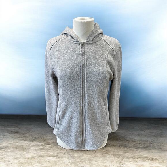 Eddie Bauer Women’s Size Medium Gray Full Zip Pockets Fleece Athletic Jacket - Picture 1 of 14